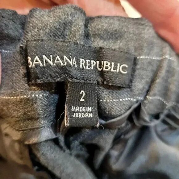 Banana Republic Women's Gray Poly/Rayon/Spandex Pinestripe Wide Leg Trousers - Picture 4 of 14